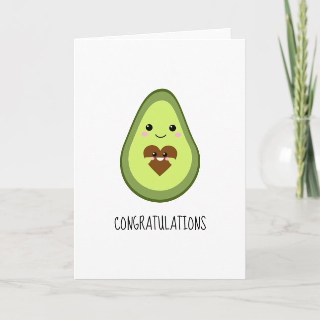Herzlichen Glückwunsch Kawaii Schwangere Avocado J Karte (Vorderseite)