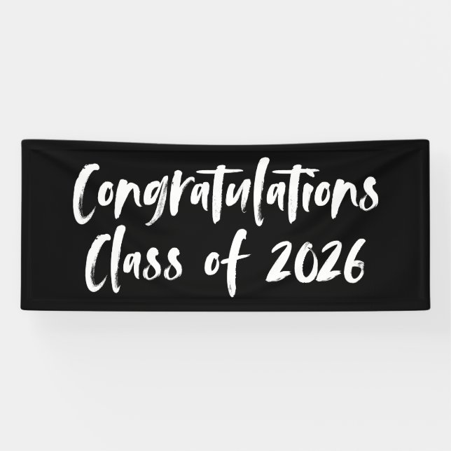 Herzlichen Glückwunsch Klasse von 2025 Black Absch Banner (Horizontal)