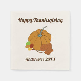 Herzlichen Glückwunsch, Kürbis, Name und Datum der Serviette