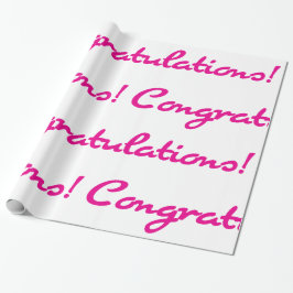 Herzlichen Glückwunsch! Lässiges Skript in Pink Geschenkpapier