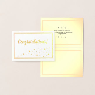 Herzlichen Glückwunsch mit Stars Trail Border Gold Folienkarte