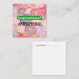 Herzlichen Glückwunsch Moderne farbenfrohe Blumenm Mitteilungskarte