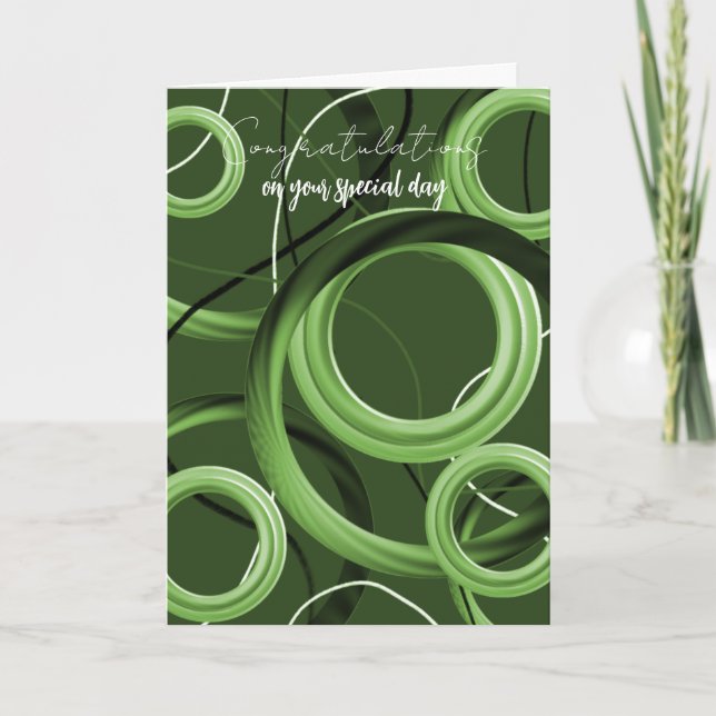 Herzlichen Glückwunsch Moderne Green Swirt Card Karte (Vorderseite)