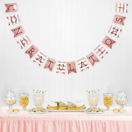 Herzlichen Glückwunsch Moderne Rose Gold Abschluss Wimpelkette