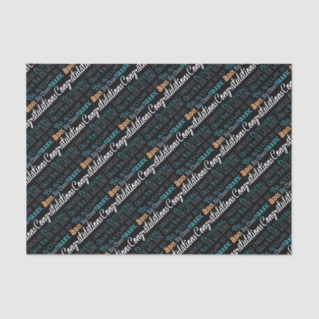 Herzlichen Glückwunsch Moderne Typografie Worte Seidenpapier (Vorderseite)