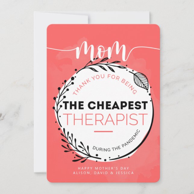 Herzlichen Glückwunsch Mutter Tag zu meinem günsti Dankeskarte (Vorderseite)