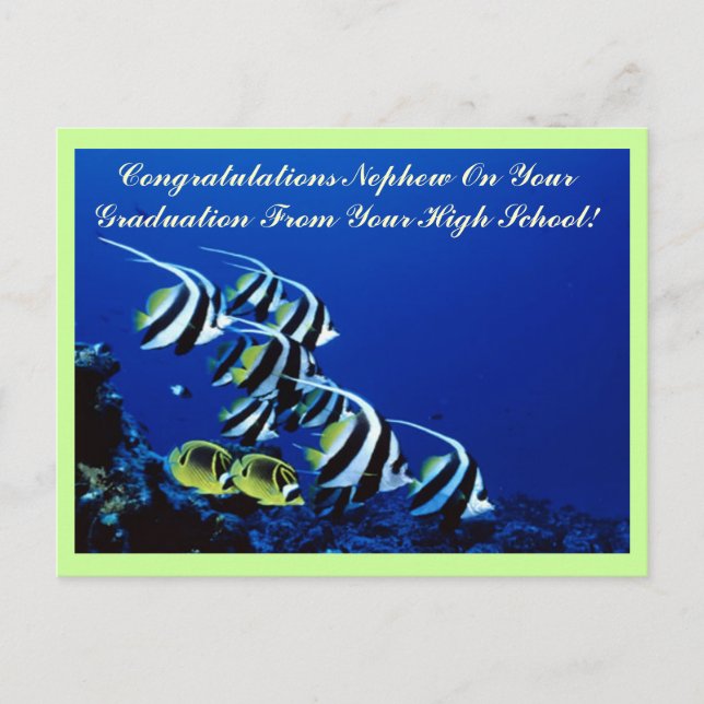 Herzlichen Glückwunsch Nephew Graduate Post Card Postkarte (Vorderseite)