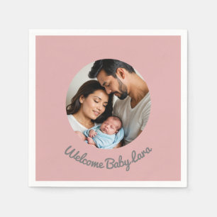 Herzlichen Glückwunsch neues Mädchen pink, Begrüßu Serviette