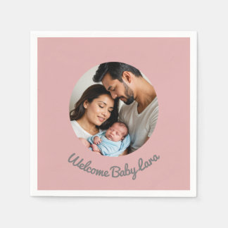 Herzlichen Glückwunsch neues Mädchen pink, Begrüßu Serviette