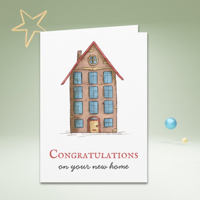 Herzlichen Glückwunsch New Zuhause Apartment Karte (Congratulations on your new home greeting card)