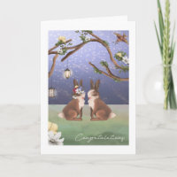 Herzlichen Glückwunsch Niedlich Bunny Rabbit Coupl
