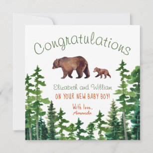 Herzlichen Glückwunsch Niedlich Mama und Baby Bear Karte
