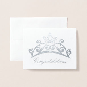Herzlichen Glückwunsch Note Card Pageant Crown Folienkarte