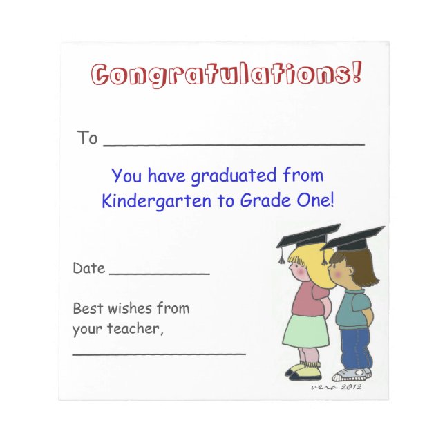 Herzlichen Glückwunsch! Notizblock (Vorderseite)