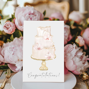 Herzlichen Glückwunsch Orchid Wedding Cake Karte