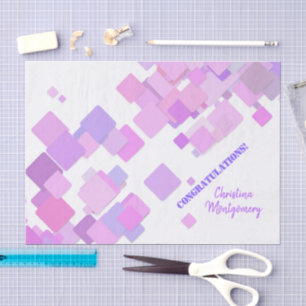 Herzlichen Glückwunsch Pastel Lila Geometric Abstr Seidenpapier