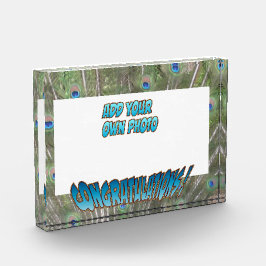 Herzlichen Glückwunsch Peacock F. Blue Cust. Fotob Fotoblock