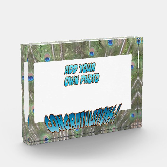 Herzlichen Glückwunsch Peacock F. Blue Cust. Fotob Fotoblock (Links)