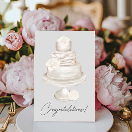 Herzlichen Glückwunsch Pearl Peony Wedding Cake Karte