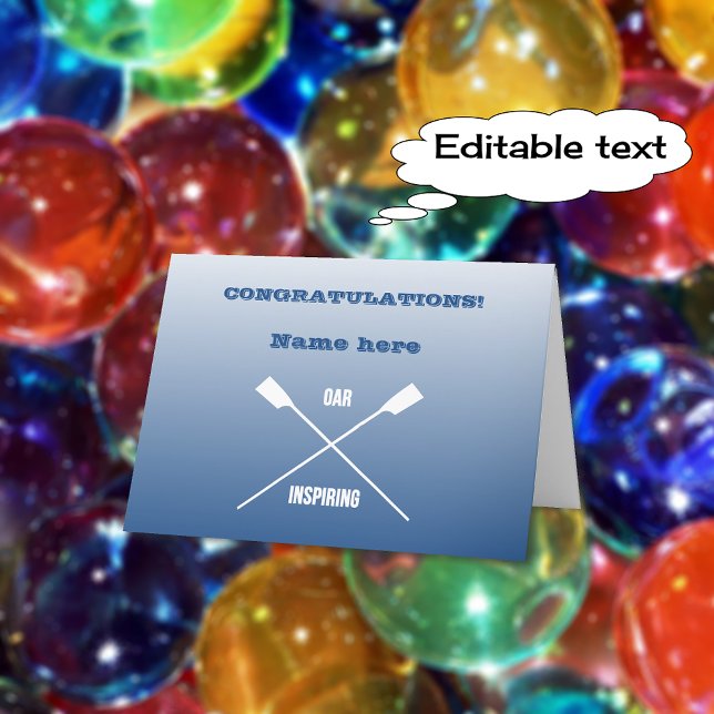 Herzlichen Glückwunsch personalisiertes Rudern Karte (Von Creator hochgeladen)