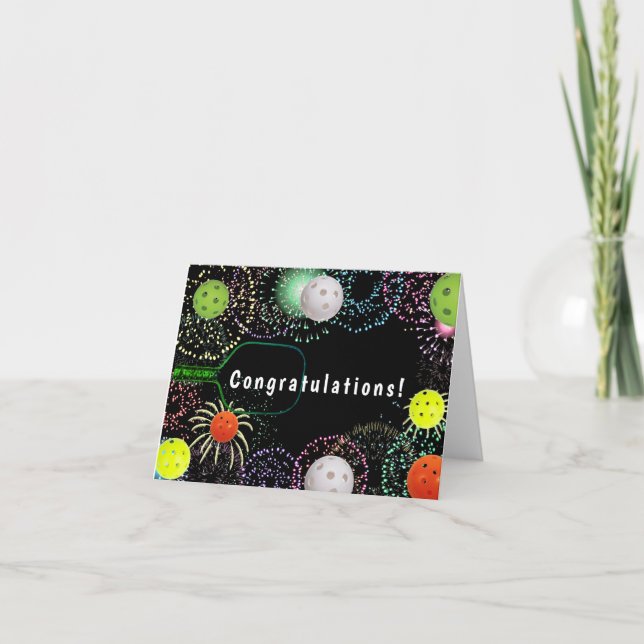 Herzlichen Glückwunsch Pickleball Player! Dankeskarte (Vorderseite)