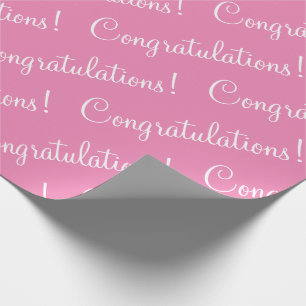 Herzlichen Glückwunsch Pink Script Hochzeit Baby S Geschenkpapier