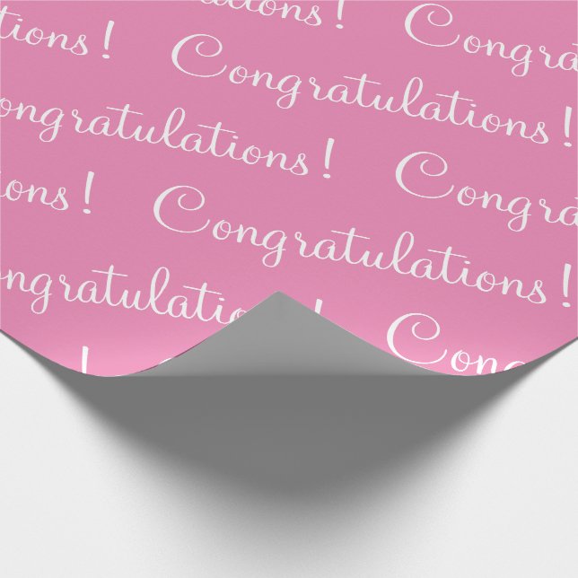 Herzlichen Glückwunsch Pink Script Wedding Baby Du Geschenkpapier (Ecke)