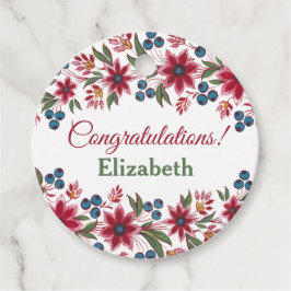 Herzlichen Glückwunsch Retro Floral Geschenkanhänger