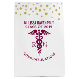 Herzlichen Glückwunsch RN Nurse Graduate Red Caduc Mittlere Geschenktüte