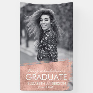 Herzlichen Glückwunsch Rose Gold Foto Abschluss Banner