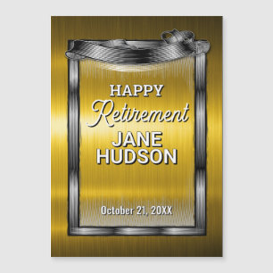 Herzlichen Glückwunsch Ruhestand Black and Gold Magnetkarte