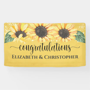 Herzlichen Glückwunsch Rustic Floral Sonnenblumen  Banner