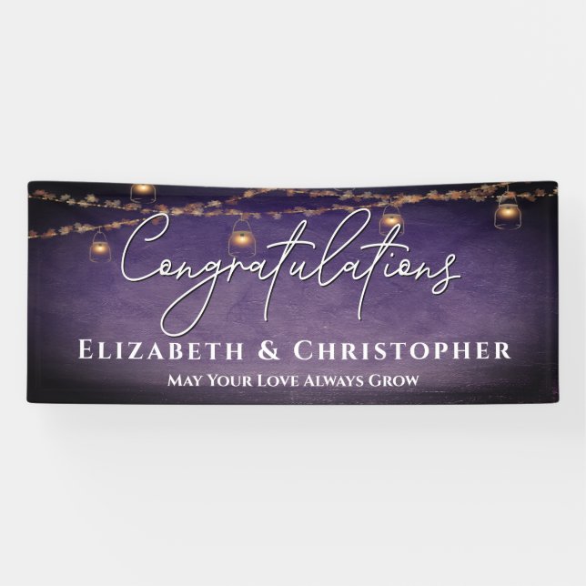 Herzlichen Glückwunsch Rustic Teelight Engagement  Banner (Horizontal)