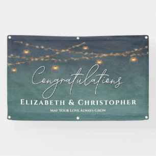 Herzlichen Glückwunsch Rustic Teelight Engagement  Banner