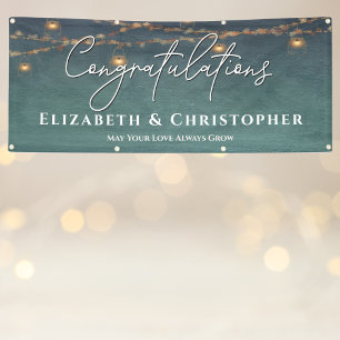 Herzlichen Glückwunsch Rustic Teelight Engagement  Banner