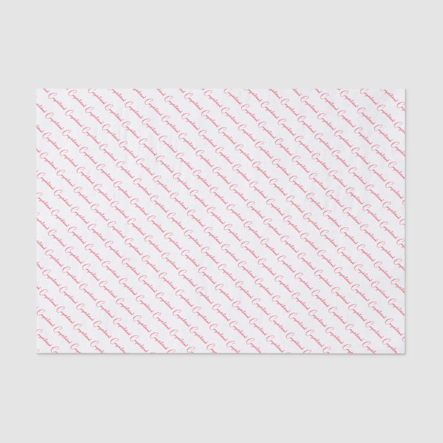 Herzlichen Glückwunsch schicke Schrift Typografie  Seidenpapier (Vorderseite)