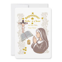 Herzlichen Glückwunsch Schwester, da Sie Ihr Gelüb
