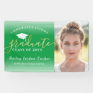 Herzlichen Glückwunsch Script Green Gold Foto Absc Banner