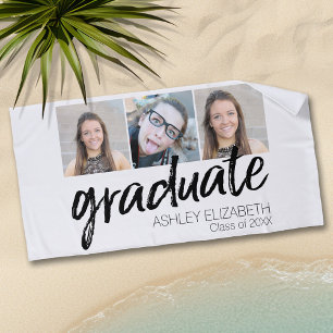 Herzlichen Glückwunsch Senior 3 Foto für Abschluss Strandtuch