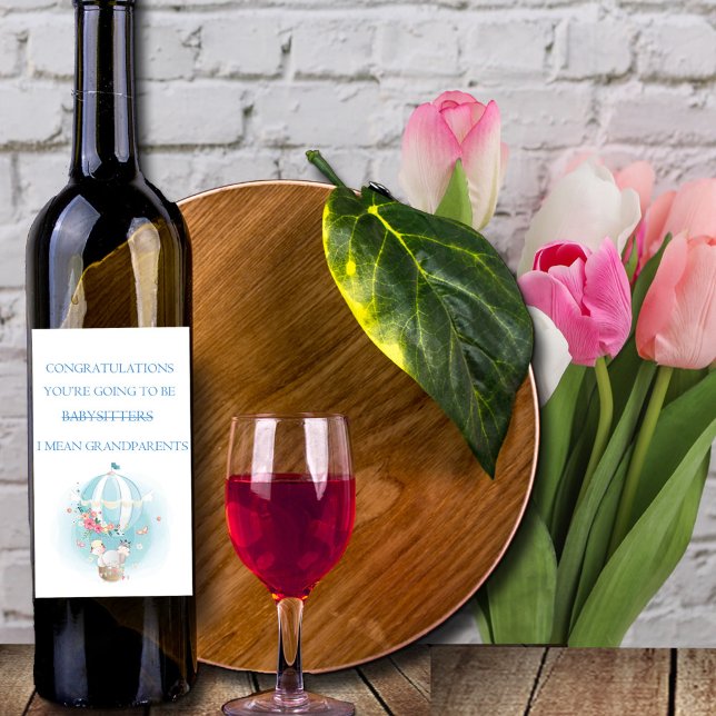 Herzlichen Glückwunsch Sie werden Großeltern sein Weinetikett (Von Creator hochgeladen)