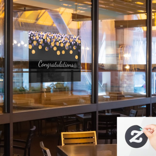 Herzlichen Glückwunsch Sparkle Glitzer Drop Fensteraufkleber (Restaurantfenster)