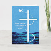 Herzlichen Glückwunsch Taufen Taube und Kreuz im W