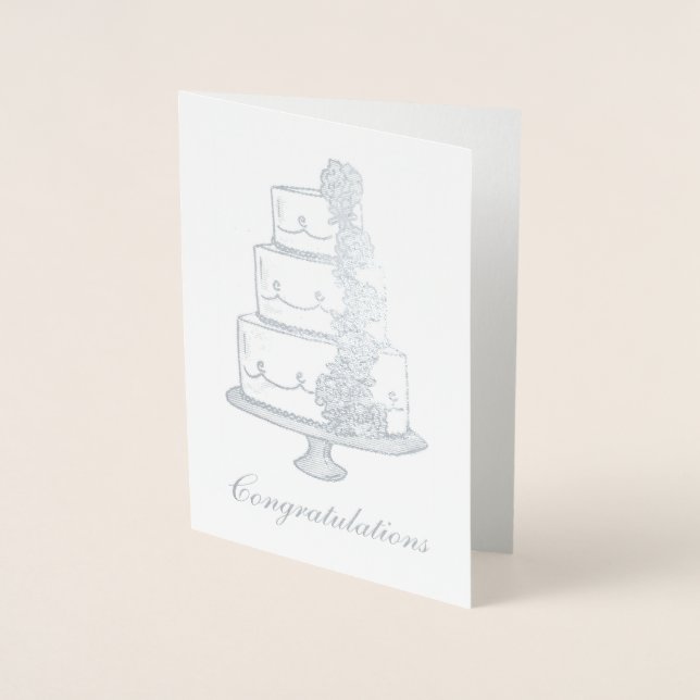 Herzlichen Glückwunsch Tiered Wedding Cake Briom G Folienkarte (Vorderseite)