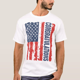 Herzlichen Glückwunsch Trump American Flag T-Shirt