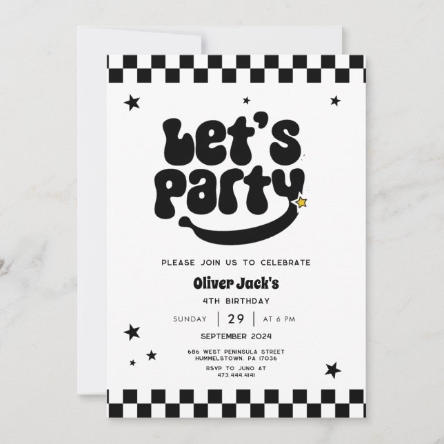 Herzlichen Glückwunsch Typ jedes Lebensjahres Einl Einladung (Vorderseite)