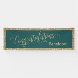 Herzlichen Glückwunsch Typografie Gold Glitzer und Banner