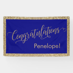 Herzlichen Glückwunsch Typografie Gold Glitzer und Banner