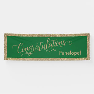Herzlichen Glückwunsch Typografie Gold Glitzer und Banner