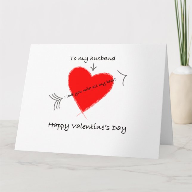 Herzlichen Glückwunsch Valentinstag an meinen Ehem Karte (Vorderseite)