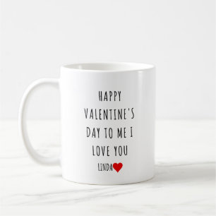 Herzlichen Glückwunsch Valentinstag an mich Person Kaffeetasse